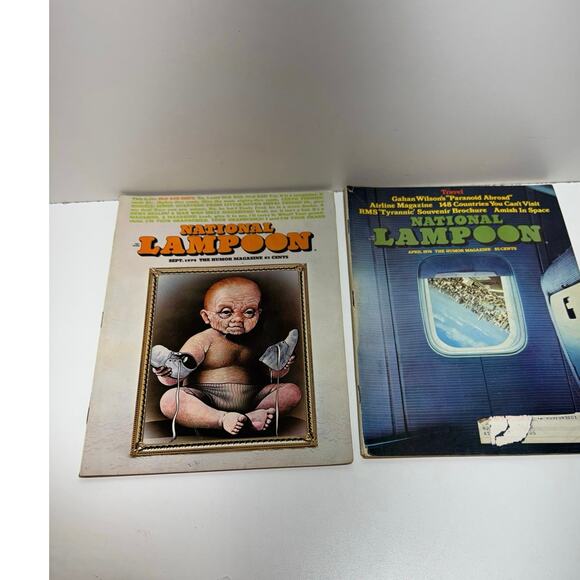 Vintage National Lampoon Magazine Lot Of Two Issues September And April 1974 - Picture 1 of 6